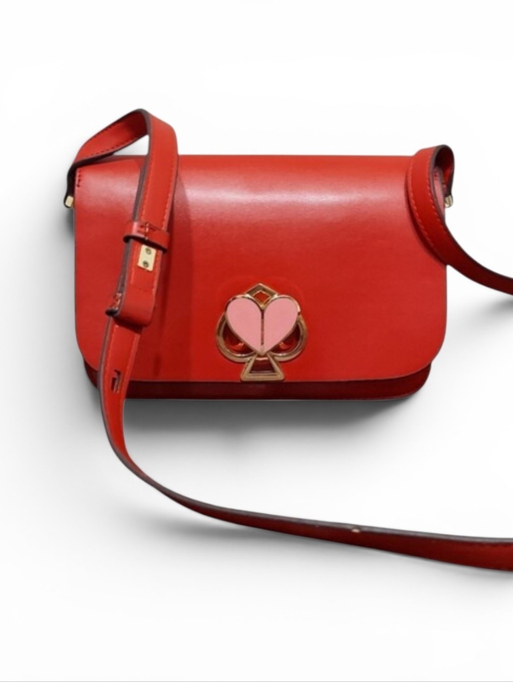 Kate Spade Nicola Twistlock Heart Leather Shoulder Bag Euc